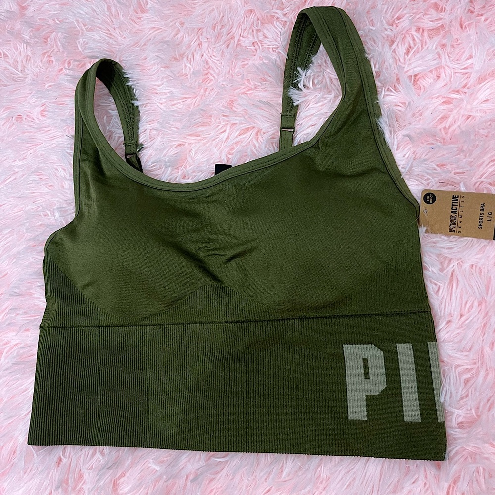 Green PINK sports bra